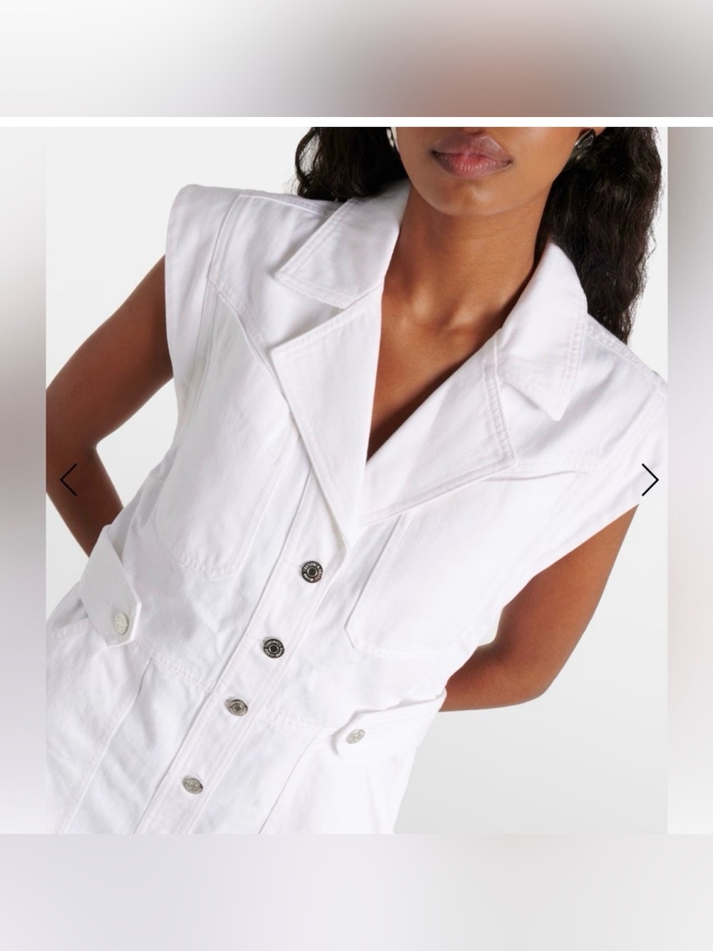 NWT Veronica Beard Jax Dress Sleeveless Button-Front White Shirt Dress - Picture 3 of 6